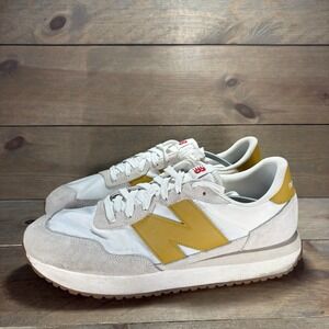 new balance 237 mens size 13 shoes yellow white athletic running sneakers